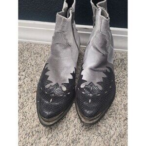 Coconuts by Matisse Silver and Black Western-Style Ankle Booties